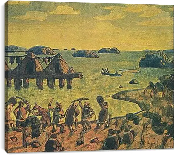 Постер на подрамнике - Каменный век. Рерих Николай