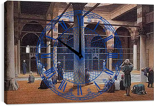 Часы картина - Interior of a Mosque. Жан-Леон Жером