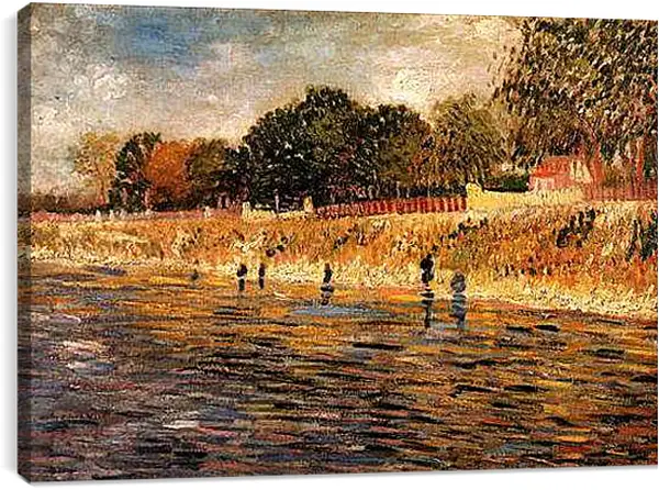 Постер на подрамнике - The Banks of the Seine. Винсент Ван Гог