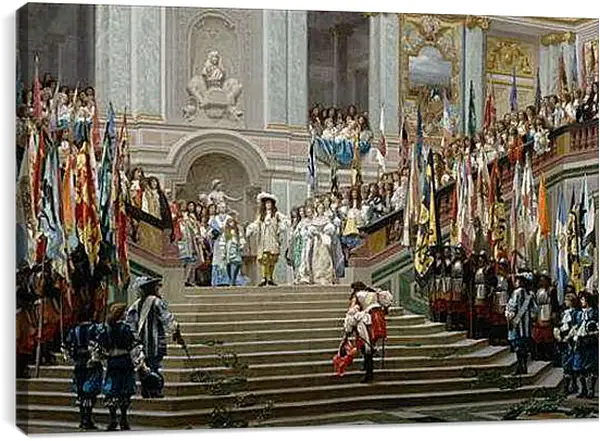 Постер на подрамнике - Прием принца Конде Людовиком XIV в Версале в 1674 году. Жан-Леон Жером