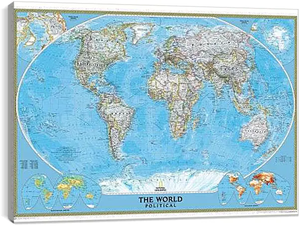 Постер на подрамнике - Политическая карта мира