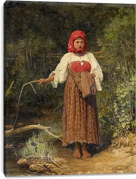 Постер на подрамнике - Ферма девушка. Максимов Василий Максимович