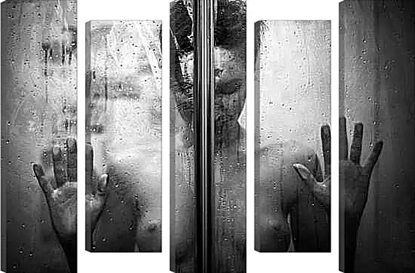 Модульная картина - Девушка в душевой кабине