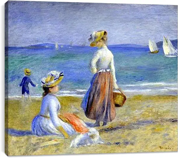 Постер на подрамнике - Figures on the Beach. Пьер Огюст Ренуар