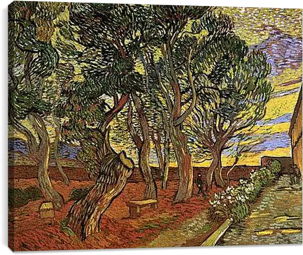 Постер на подрамнике - The Garden of Saint-Paul Hospital 5. Винсент Ван Гог