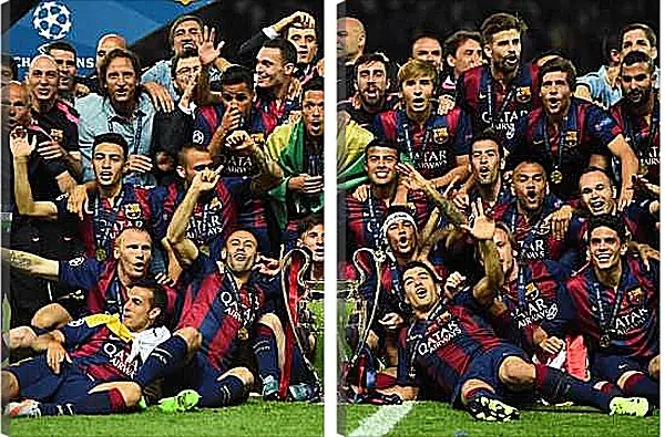 Модульная картина - Победа в Лиге Чемпионов 2015. ФК Барселона. FC Barcelona