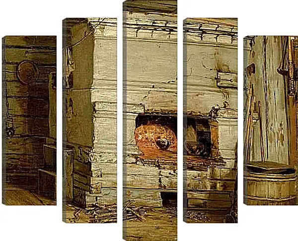 Модульная картина - Крестьянская изба. Максимов Василий Максимович