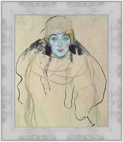 Картина в раме - Damenbildnis en Face. Густав Климт