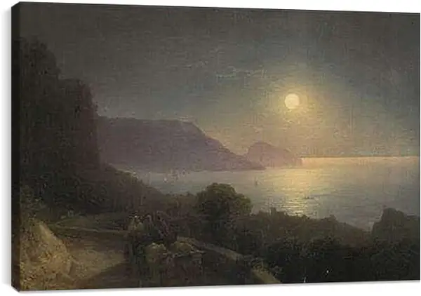 Постер на подрамнике - Вид Крыма в лунную ночь. Иван Айвазовский