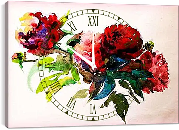 Часы картина - Цветы