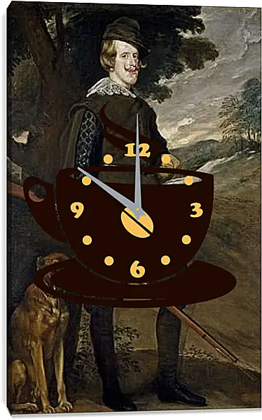 Часы картина - Felipe IV in Hunting Garb. Диего Веласкес