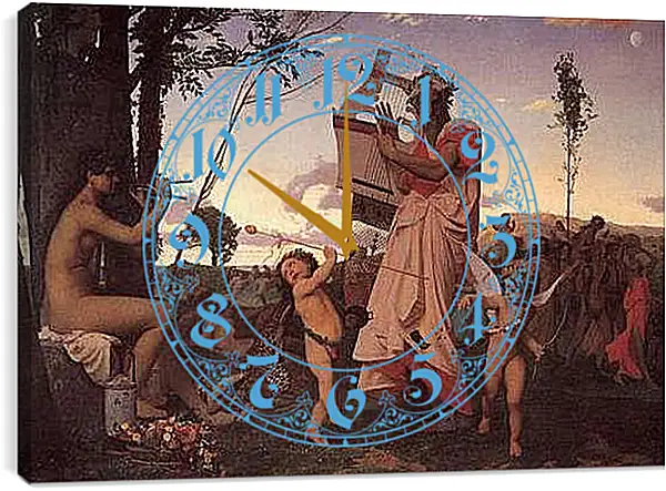 Часы картина - Anacreon, Bacchus and Cupid. Жан-Леон Жером