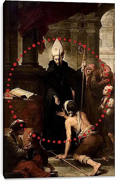 Часы картина - Св. Фома из Виллануэвы, раздающий милостыню. Бартоломе Эстебан Мурильо