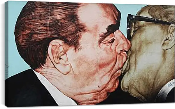 Постер на подрамнике - Поцелуй Брежнева и Хонеккера