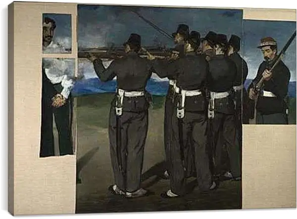 Постер на подрамнике - The Execution of Maximilian. Эдуард Мане