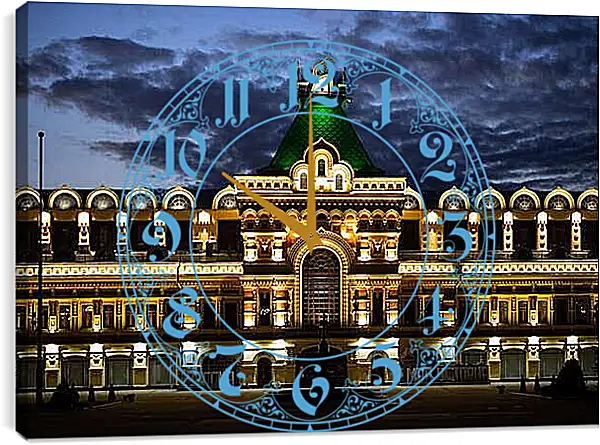 Часы картина - Нижегородская ярмарка. Городской пейзаж