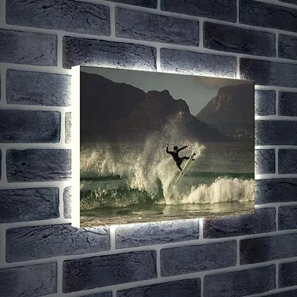 Лайтбокс световая панель - Сёрфингист в прыжке