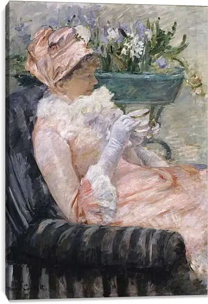 Постер на подрамнике - Чашка чая. Кэссетт (Кассатт) Мэри Стивенсон