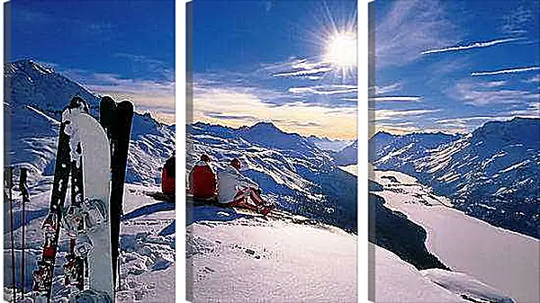 Модульная картина - Отдых на фоне фантастического пейзажа