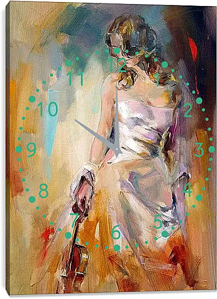 Часы картина - Девушка со скрипкой