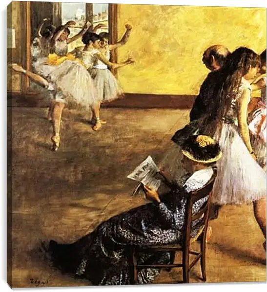 Постер на подрамнике - Classe de Ballet, salle de danse. Эдгар Дега