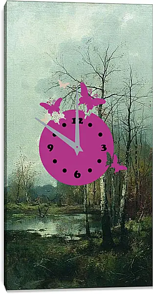 Часы картина - Лесной пейзаж 1. Ефим Волков