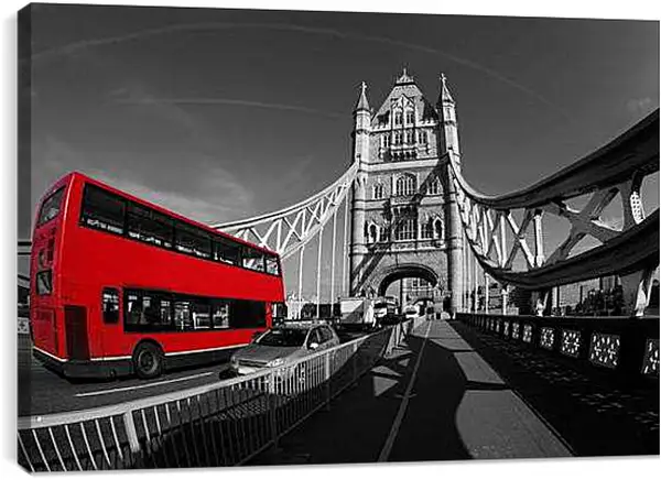 Постер на подрамнике - Красный автобус. Лондон