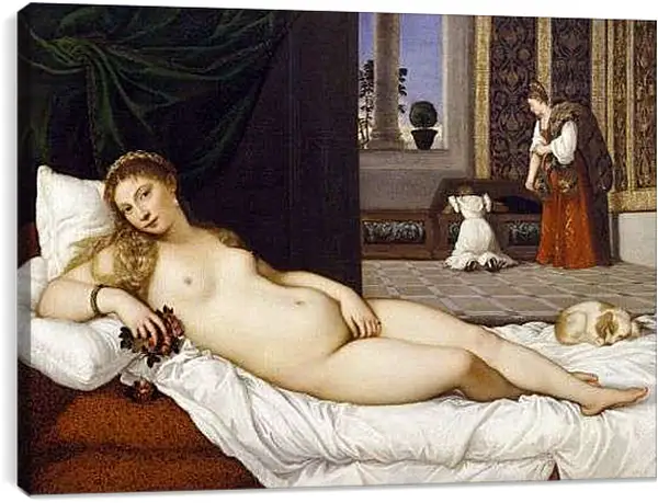 Постер на подрамнике - Венера Урбинская. Тициан Вечеллио