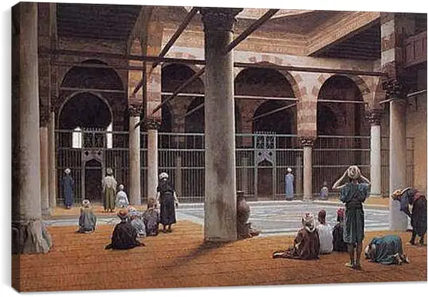Постер на подрамнике - Interior of a Mosque. Жан-Леон Жером