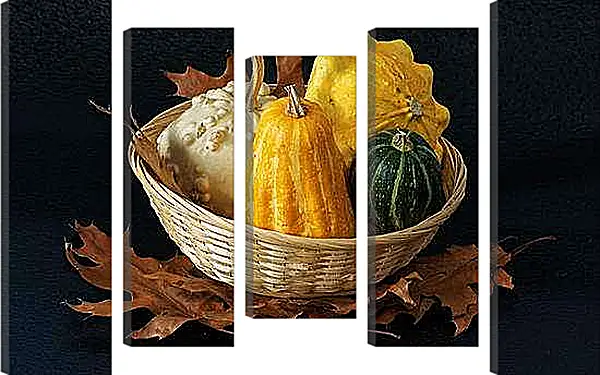 Модульная картина - Овощи в плетёные корзинки. Осенний урожай.