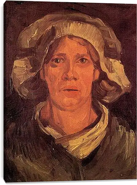 Постер на подрамнике - Head of a Peasant Woman with White Cap 6. Винсент Ван Гог