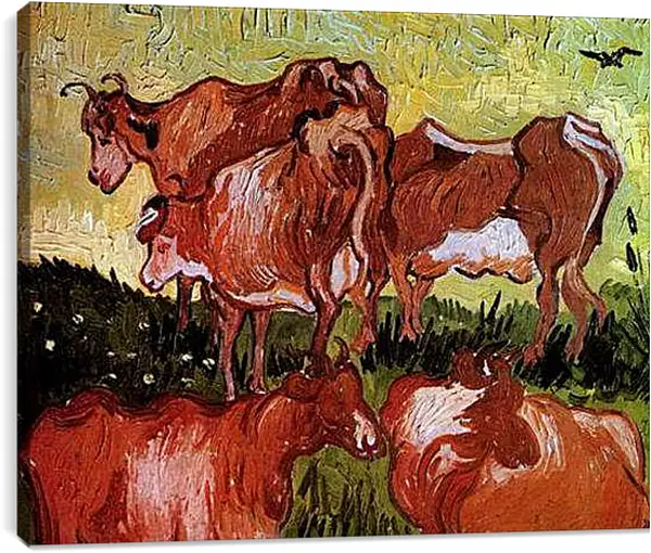 Постер на подрамнике - Cows after Jordaens. Винсент Ван Гог