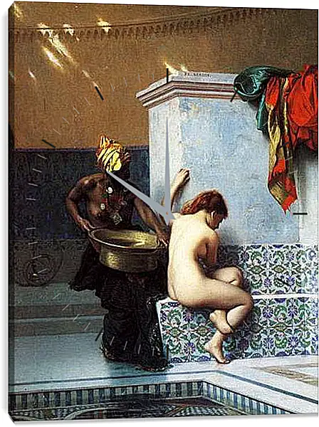 Часы картина - Turkish bath. Жан-Леон Жером