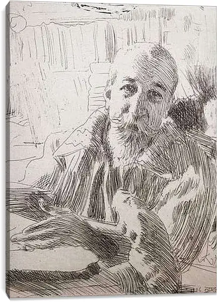 Постер на подрамнике - Anatole France. Андерс Цорн