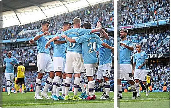 Модульная картина - Празднование гола. Манчестер Сити. Manchester City