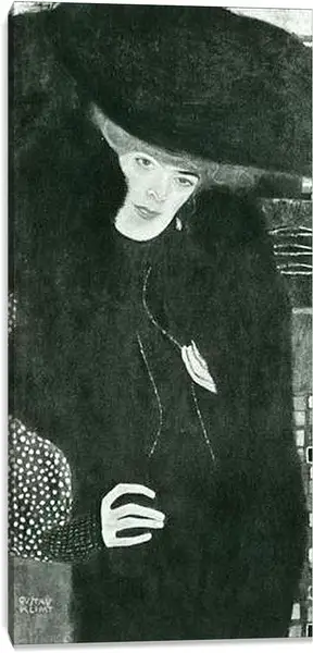 Постер на подрамнике - Damenbildnis in Rot und Schwarz. Густав Климт