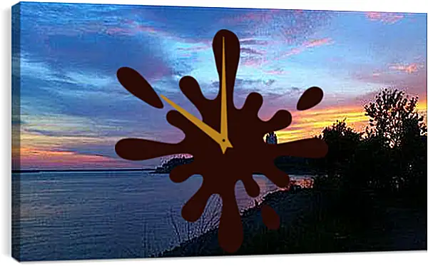 Часы картина - закат в Хабаровске