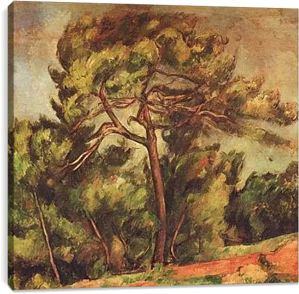 Постер на подрамнике - Le grand Pin. Поль Сезанн