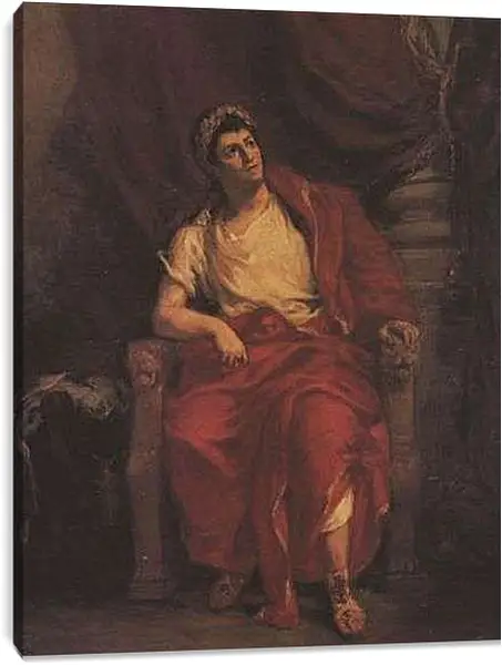 Постер на подрамнике - Talma als Nero in Britannicus. Эжен Делакруа