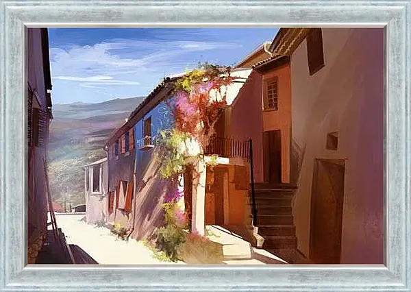 Картина в раме - Улочка
