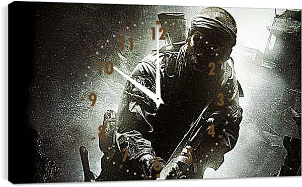 Часы картина - call of duty, soldier, gun