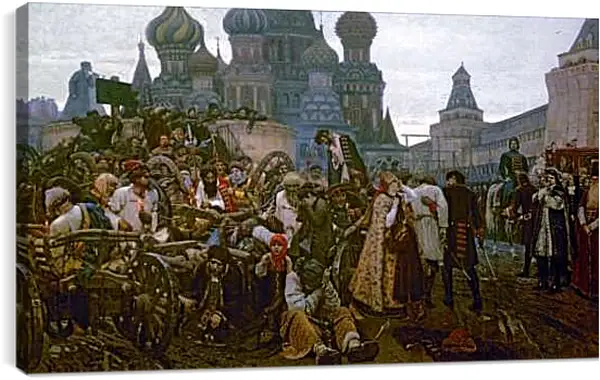 Постер на подрамнике - Утро стрелецкой казни. Василий Суриков