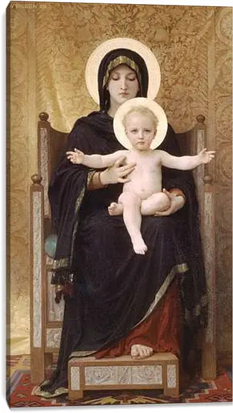 Постер на подрамнике - Madone Assise. Мадонна с младенцем на троне. Адольф Вильям Бугро