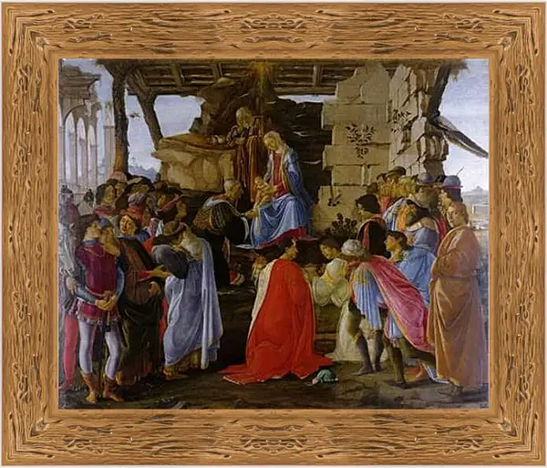 Картина в раме - Поклонение волхвов. Сандро Боттичелли