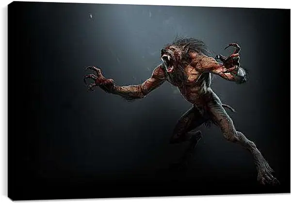 Постер на подрамнике - The Witcher 3: Wild Hunt (Ведьмак), Волколак