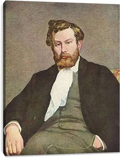 Постер на подрамнике - Portrait of Alfred Sisley. Пьер Огюст Ренуар