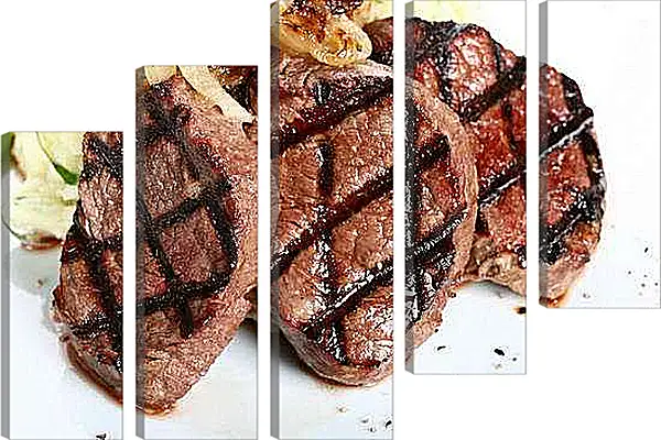 Модульная картина - Медальоны из телятины. Аппетитное трио.