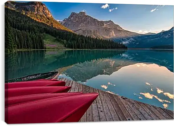 Постер на подрамнике - Лодки на причале