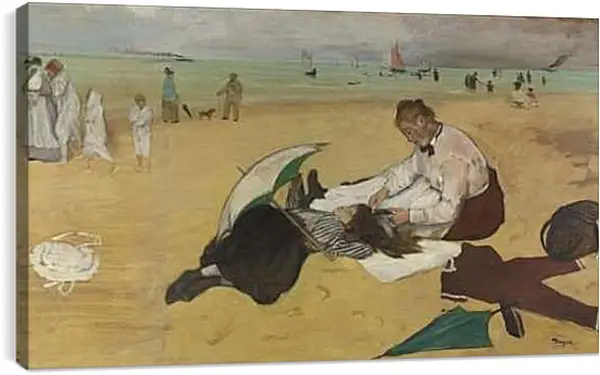 Постер на подрамнике - Beach Scene. Эдгар Дега