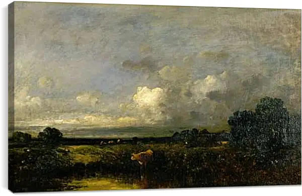 Постер на подрамнике - Landscape with Cow. Жюль Дюпре